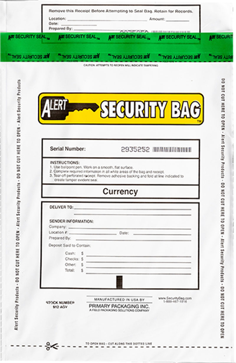 Opaque Alert Bank Deposit Bag X Cs Alert Security Products