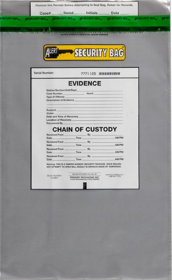 Picture of Clear - Alert Evidence Bag  12 x 18   250/cs
